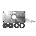 Router Table Insert Plate Woodworking Benches Aluminium Wood Router Trimmer Models Engraving Machine with 4 Rings Tools.