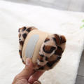 Indoor Bedroom Women Men Floor Shoes Winter Household Fur Slippers Leopard Print Soft Warm House Slides lining color random. 