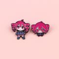 2pcs Anime Kasane Teto Enamel Pin Cartoon Characters Cute Girl Brooch Manga Badges for Backpack Clothes Lapel Decorative Props.