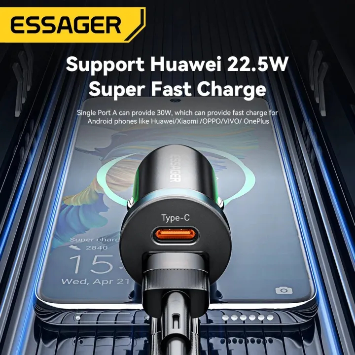 Essager%2030W%205A%20QC%204.0%20PD%203.0%20USB%20Car%20Charger%20Quick%20Charge4.0%20USB%20Type%20C%20Car%20Fast%20Charging%20For%20iPhone%2012%2013%20Huawei%20Samsung%20Xiaomi%20-%20Image%205