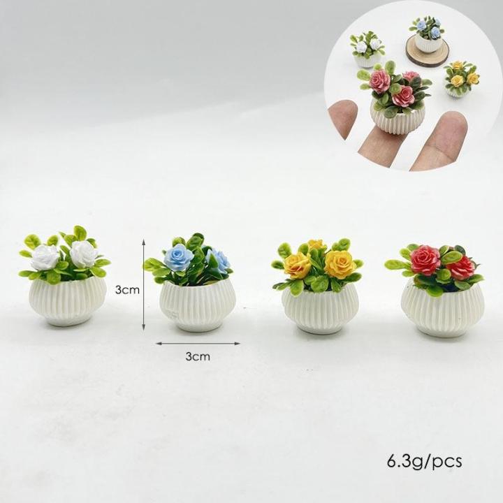 1Pcs%20Doll%20House%20Living%20Room%20Scene%20Decoration%20Mini%20Rose%20Plant%20Potted%20Plants%20Model%20Miniature%20Landscape%20Handicrafts%20-%20Image%205