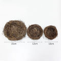 10/12/15cm Easter Rattan Artificial Bird Nest Brown Handmade DIY Egg Nest Crafts For Home Garden Happy Easter Party Decoration. 