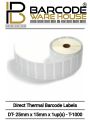 Barcode Label Direct Thermal 25mm x 15mm x 1up - T-1000 - 25x15. 