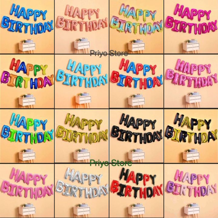 Happy Birthday Balloon Banner, Aluminum Foil Letters Banner Balloons For Party Supplies, Birthday Decorations - Birthday Decoration