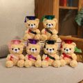 18CM Dr. Bear Cute Plush Toy Small Light Brown Teddy Wear Doctor Hat Doll Graduation . 