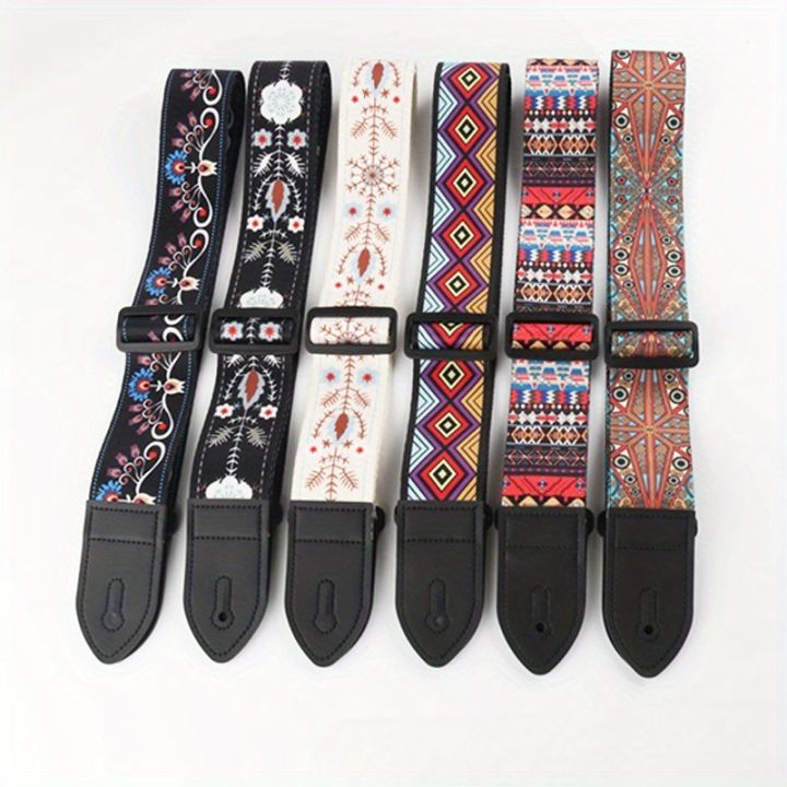 The guitar strap is fashionable and versatile. It features geometric patterns and ethnic styles