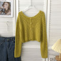 Crochet Cardigan for Women Sheer Openwork Knit Long Sleeve Button Up Crop Top Teen-girl Shrug Cardigan Autumn Spring Y2K Outfit. 