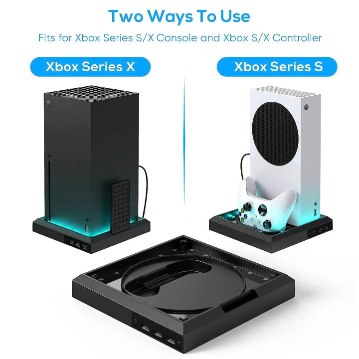 RGB%20Light%20Stand%20Station%20for%20Xbox%20Series%20X/S%20Console%20With%203%20Ports%20USB%20Hub%20Colorful%20LED%20Base%20For%20Xbox%20Series%20X/S%20Game%20Accessories%20-%20Image%202