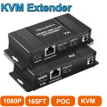 HDMI KVM Extender Over Cat5e/6 Cable up to 50M USB 2.0 KVM HDMI Extender with HDMI Loop Out for PC Laptop Monitor 1080P&POC. 