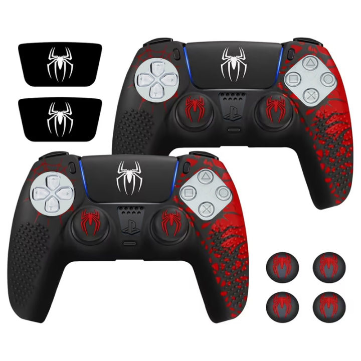 For PS5 Controller Cover Case Anti-Slip Silicone Protective Skin Compatible with PS5 Controller with Thumb Grip Cap Sticker