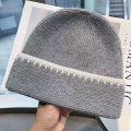 Minimally Color Blocking Striped Knitted Hats For Women Versatile In Autumn And Winter Fashionable And Trendy Warm Caps. 