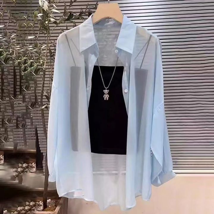 Plus%20Size%20Women%E2%80%99s%20Tops%202025%20Summer%20Breathable%20and%20Sun-Proof%20Ice%20Silk%20Button%20Thin%20Loose%20Sheer%20Chiffon%20Blouses%20Shirts%20Long%20Sleeve%20-%20Image%207