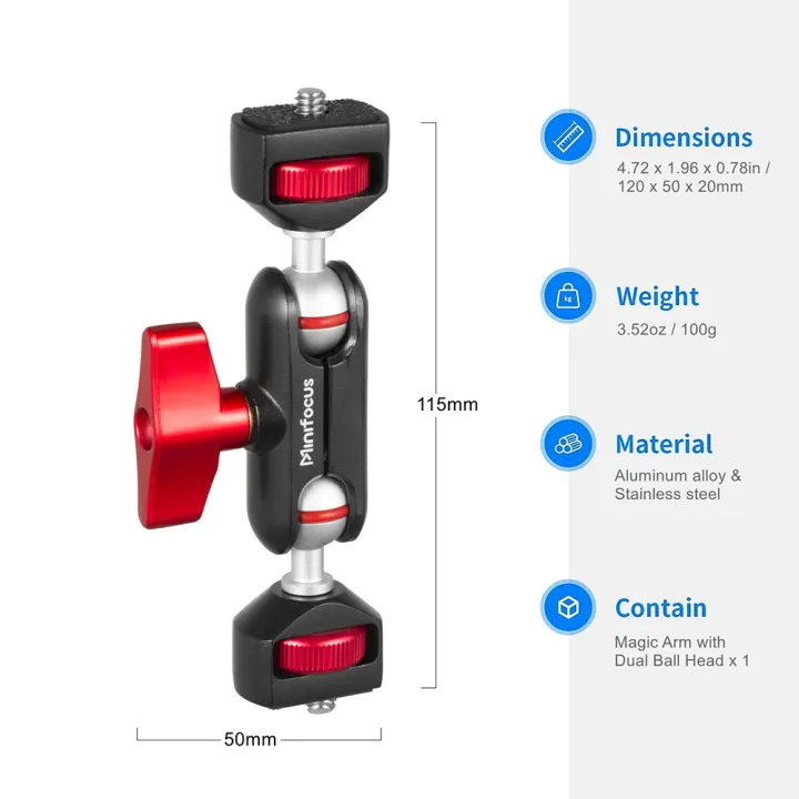 Magic%20Arm%20with%20Dual%20Ballhead%20Articulating%201/4''%20Screw%20Universal%20Camera%20Video%20Monitor%20Mount%20Adapter%20for%20Cage%20Mic%20LED%20Light%20Tripod%20-%20Image%205