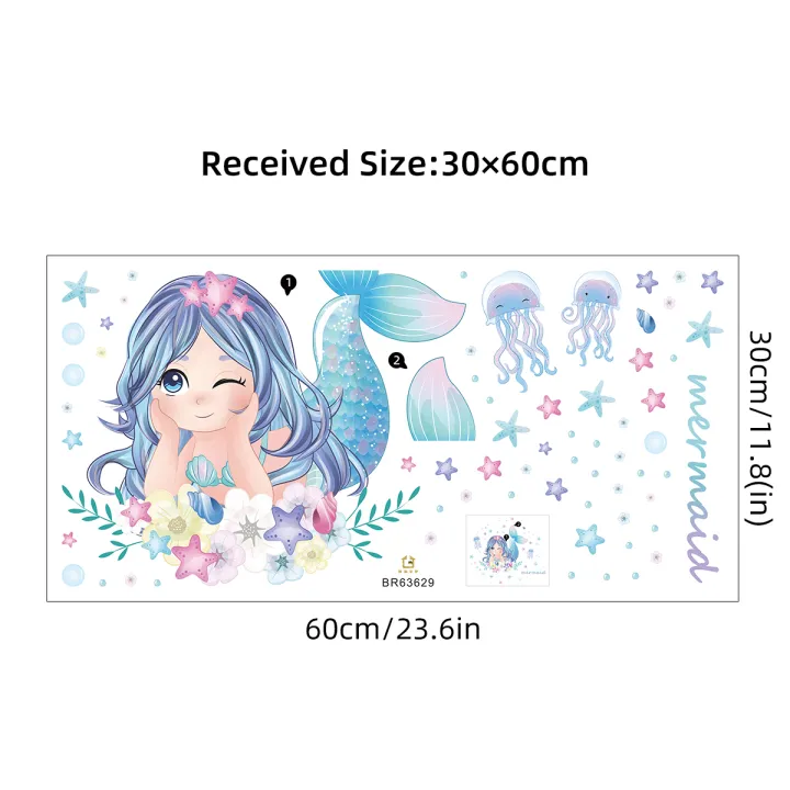 Cartoon%20Jellyfish%20Mermaid%20Wall%20Stickers%20for%20Kids%20Room%20Decor%20Background%20Girls%20Bedroom%20Living%20Room%20Home%20Decoration%20Wall%20Decal%20Glow%20-%20Image%205