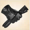 Winter Fashion Black PU Leather Gloves Male Thin Style Driving Leather Men Gloves Non-Slip Full Fingers Palm Touchscreen. 
