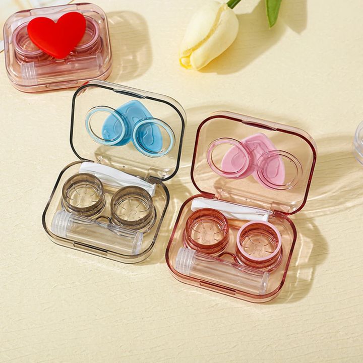 Colorful Contact Lens Case Set With Mirror Mini Contact Lenses Box Soak ...
