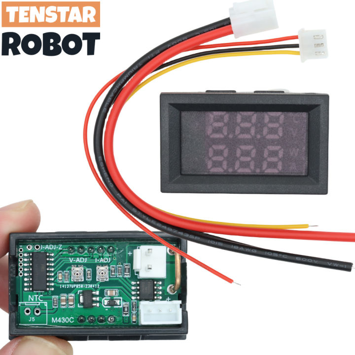 DC 0-100V 10A Digital Voltmeter Ammeter Dual Display Voltage Detector Current Meter Panel Amp Volt Gauge 0.28" Red Blue LED