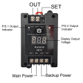 Autoro AB18 Automatic Transfer Switch ATS DC 12V-60V 18A Dual Power Switch with Digital Display - Uninterrupted Power Supply UPS. 