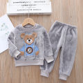 2023 New Winter Baby Boy Girl Thicken Pajamas Set Flannel Fleece Toddler Child Warm Catoon Sleepwear Kids Home Suit 0-5Y.