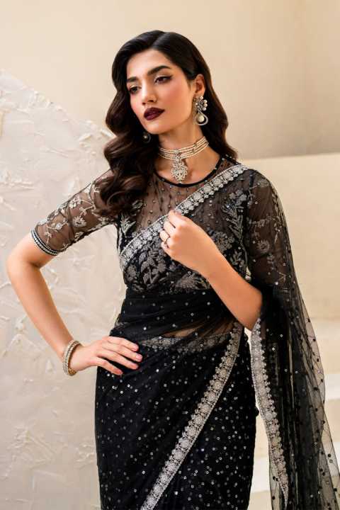 Gorgeous%20Embroidery%20Handwork%20Net%20Wedding%20Black%20Saree,with%20Blouse%20&%20Petticoat,Unstitched%20-%20Image%203