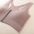 Women Sports Bra Front Zipper Sports Bra Breathable Shock-proof Underwear High Impact Yoga Bra Running Vest Fitness Workout Tops. 