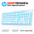 【Original HP Blue/Red Switch Mechanical Gaming Keyboard GK100F & GK400F】 Wired USB Keyboard with RGB & Blue LED Backlight ~ 104-Key Anti-Ghosting, 20 Lighting Modes for PC Gaming, Typing, PUBG, Laptop ~ By FunBug. 
