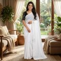 Women's Beautiful Saree in White Color. 
