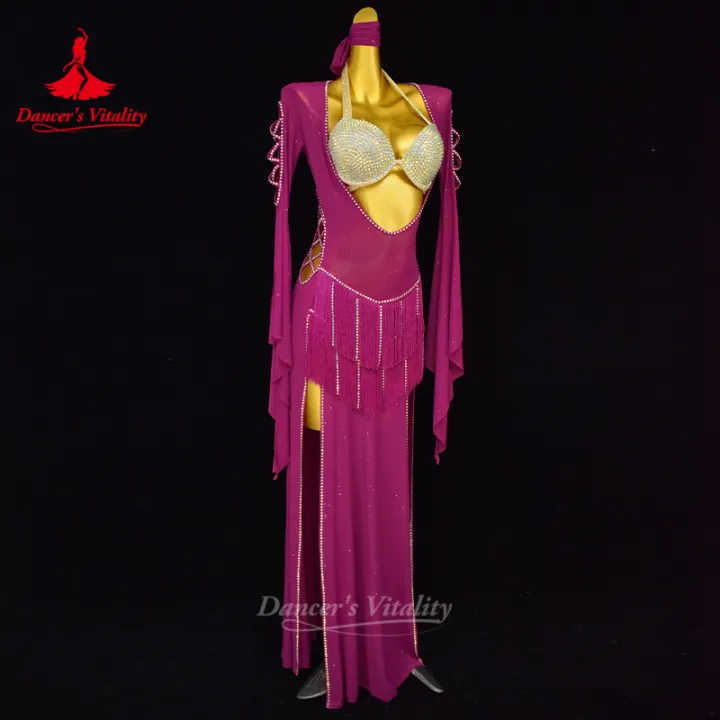Belly%20Dancing%20Performance%20Robes%20for%20Women%20%20Fringe%20Robe+senior%20AB%20Stones%20Bra+headscarf%203pcs%20Adult%20Shaabi%20Balady%20Saidy%20Outfit%20-%20Image%204