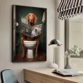 Funny Animal Highland Cow Monkey Dog Raccoon On The Toil Poster HD Posters Home Room Bar Cafe Decor Art Wall Painting Picture. 