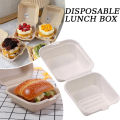 Disposable Bento Takeaway Container Disposable Bento Cake and Cupcake Box Heatable Biodegradable Food Container Dessert Box. 