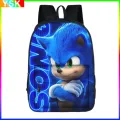 Sonic with Compartments Primary and Middle Students Schoolbag Sport Backpack Boy Girls Anime kawaii Cartoon School Bag Mochila. 