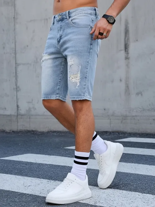 Shorts%20Pants%20Jeans%20Men%20Clothing%20Trousers%20Denim%20,%202026%20Summer%20Men's%20Light%20Blue%20Ripped%20Denim%20Shorts,%20Distressed%20Straight%20Fit%20Knee%20-%20Image%203