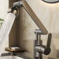 Universal Faucet Bathroom Splashproof Faucet Bathroom Countertop Basin Kitchen Hot and Cold Tap Faucet Accessorie Mechanical Arm. 