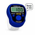 Digital 100 Beep Buzz Sound Night Mode LED Light Tasbih - 5-Digit LCD Display Finger Ring Tally Clicker - Handheld Portable Zikr Prayer Tasbeeh Counter with Adjustable Ring for Azkar, Wazaif and Islamic Use - Packed in Blister Card. 