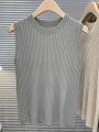 zjais Summer Spring Tanks Top Women Sleeveless Knitted T-Shirts Female Elastic Slim Casual Vests Crop Tops Camis Pullover Shirts.