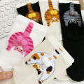 Cartoon Cat Egg Couple Socks Cozy Mid-Calf for Maternity Warm Winter Cute Present for Christmas Cat Lovers Family. 