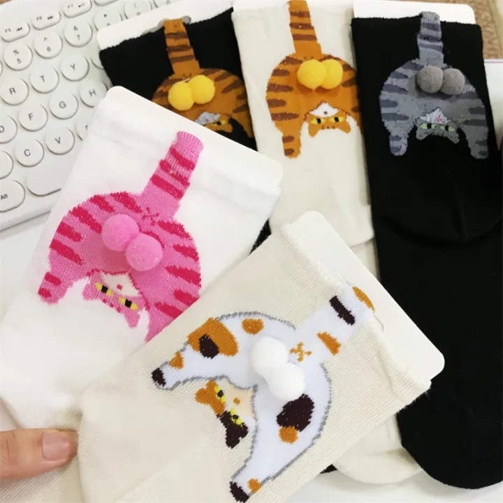 Cartoon%20Cat%20Egg%20Couple%20Socks%20Cozy%20Mid-Calf%20for%20Maternity%20Warm%20Winter%20Cute%20Present%20for%20Christmas%20Cat%20Lovers%20Family%20-%20Image%203
