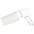 Borosilicate Glass 90 Degree Vacuum/Gas Adapter, Bent Inlet Adapter with 24/40 Inner Joint and Hose for Laboratory Lab Supply. 