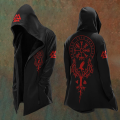 2025 New Abstract Cosmic Retro Print Spring/Fall Men's 3D Digital Print Oversized Hooded Trench Coat Cardigan. 