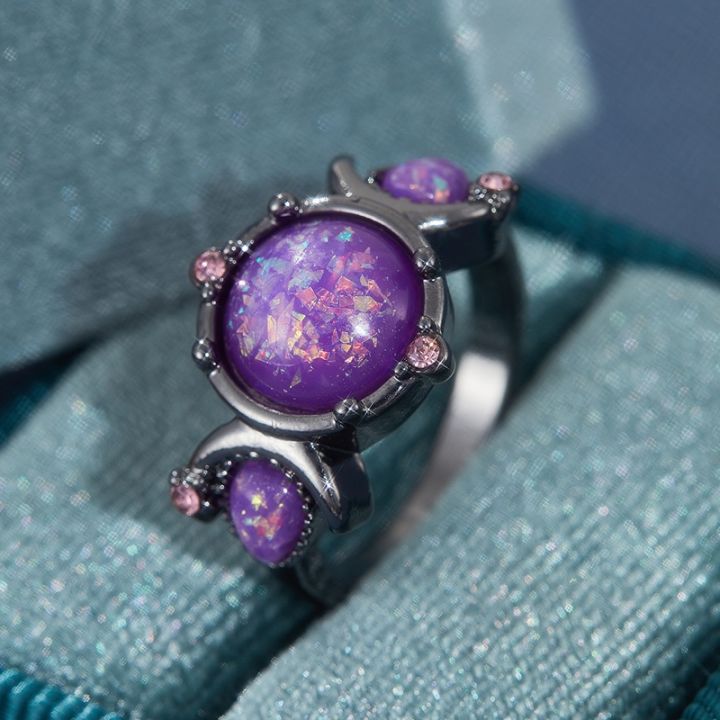 Fashion%20Female%20Round%20Purple%20Imitation%20Fire%20Opal%20Black%20Rings%20for%20Women%20Bridal%20Accessories%20High%20Quality%20Vintage%20Jewelry%20%20-%20Image%204