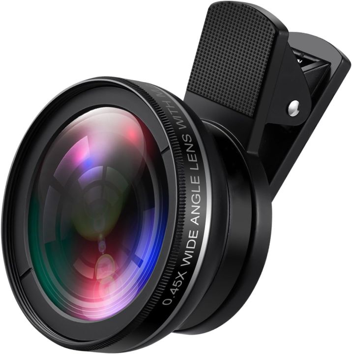 2 IN 1 Lens Universal Clip 37mm Mobile Phone Lens 0.45x 49uv Super Wide-Angle Macro HD Professional For All Smartphones