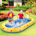 1.7m Inflatable Swimming Pool Dinosaur Shaped PVC Outdoor Bath Lawn Sprinkler Play Mat Children's Water Toy Inflatable Fountain. 
