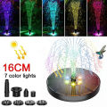 Fountain Light 7 Colors LED Light Solar Fountain Light Rotating Fountain 3W 6 Nozzle Water Pump Outdoor Bird Bath Garden.