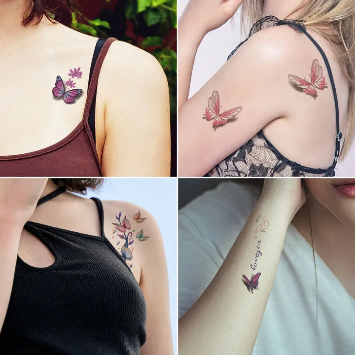 30%20Sheets%203D%20Texture%20Waterproof%20Colorful%20Butterfly%20Temporary%20Tattoo%20Stickers%20-%20Image%202