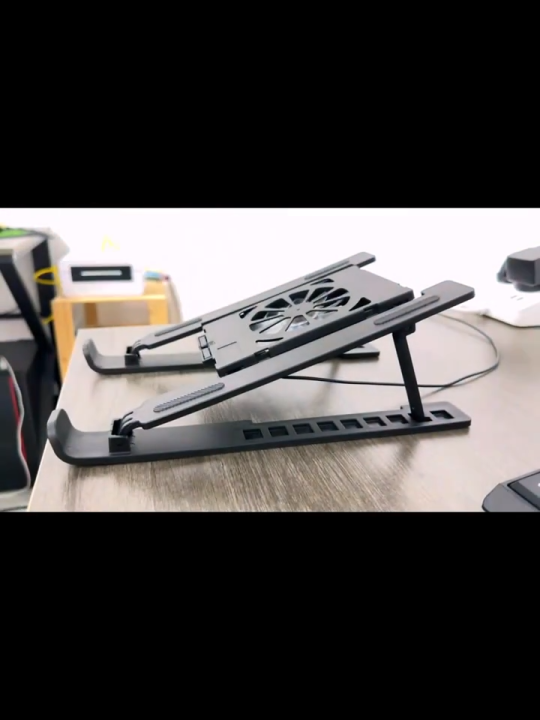 Laptop Cooling Stand - Durable PC Material, Compact & Portable Design for Efficient Heat Dissipation, Ideal for Gaming & Work, Gaming Accessory | Modern Aesthetic | Durable Build