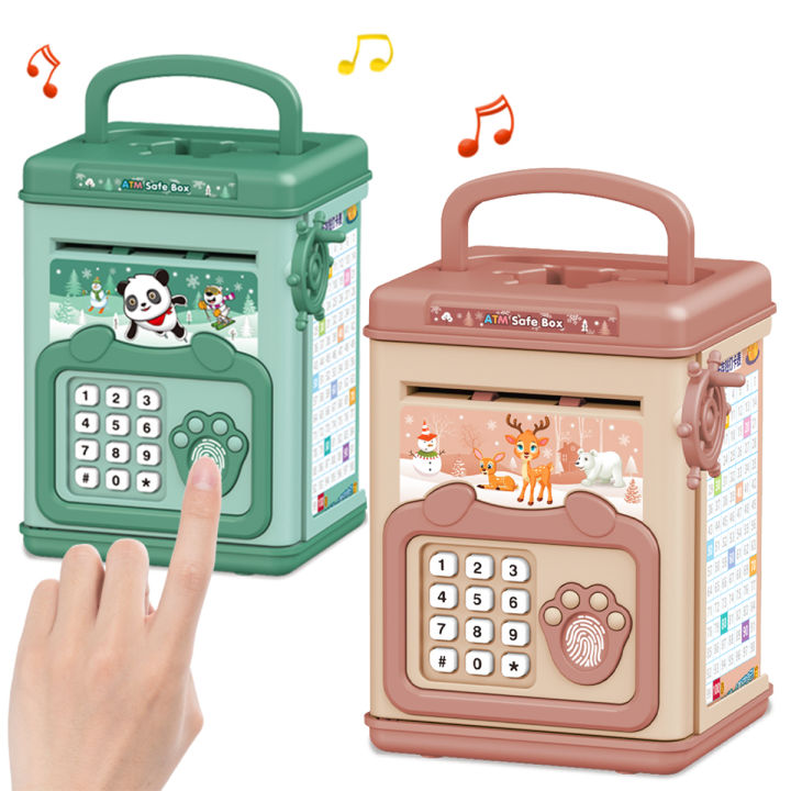 Electronic ATM Piggy Bank for Kids, Money Saving Box Password Unlock Large Capacity for boys and girls