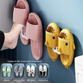 2Pcs Slipper Hooks Bathroom Wall Mounted Punch-Free Slipper Racks Self-Adhesive Storage Rack for Slipper Shoes Hanger Holder.