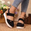 Women Closed Toe Wedge Sandals Women Summer Buckle Strap Gladiator Shoes Woman Fashion Espadrilles Platform Sandalias Mujer.