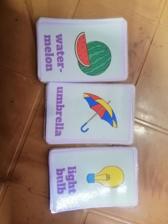 laminated flash cards