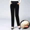 Thin & Plush Thick Casual Pants Fleece Pencil Pants Women's Corduroy Warm High Waist Pants Autumn Winter Leggings Pants Trousers.